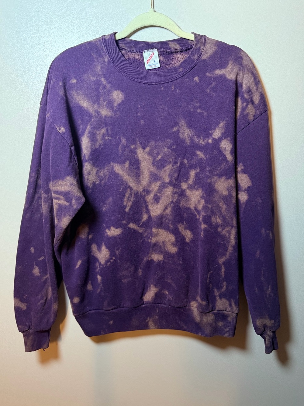 Jerzees Vintage Acid Wash Purple Crewneck Sweatshirt Large *GUC*